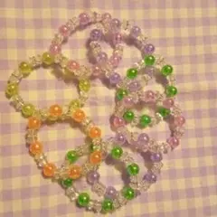 カラフルビーズ ブレスレット 8本セット