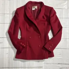 訳あり　80s GUCCI テーラードジャケット レッド ダブルブレストのサムネイル