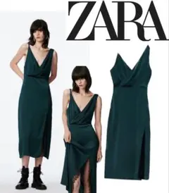完売品　新品タグ付き　ZARA ザラ　スリット入り　ワンピース　レース