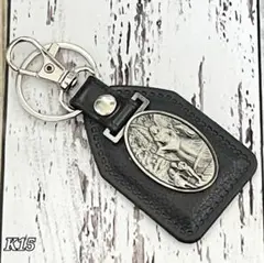 新品 送料無料 ☆K15 キーホルダー 天使 黒色 ストリート アメカジ 彫刻