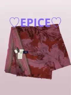 【新品未使用】EPICE・ウール100% 赤とピンクのストールのサムネイル