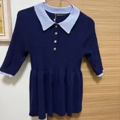 RagOut 襟付き 半袖ニット ネイビー新品未使用