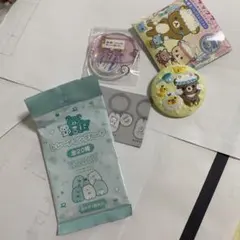 リラックマ　刺繍缶バッジ　ねこねこの湯　クリアチャーム　トレーディングカード