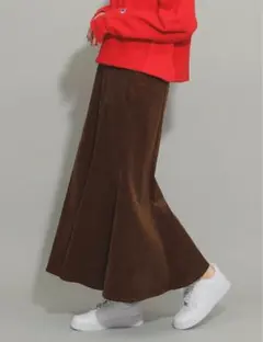 【匿名発送】コーデュロイ マーメイド スカートブラウン ゴムウエスト