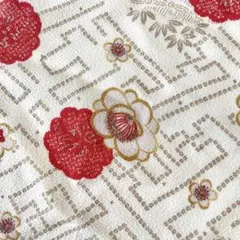 二越ちりめん　和柄　花柄生地 はぎれ