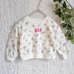 babyGAP✨️子供服 95 女の子 キッズ トレーナー 白 花柄 長袖 丈夫