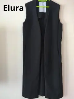 【美品】Elura ブラック ジレ ロングベストのサムネイル