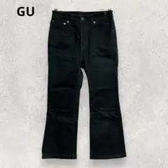 ジーユー フレアデニム ブラック M ストレッチ シンプル