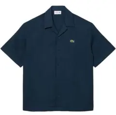 LACOSTE 鹿の子地オープンカラーシャツ ネイビー 39サイズのサムネイル