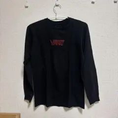 VANS 黒 長袖シャツ ロゴ刺繍