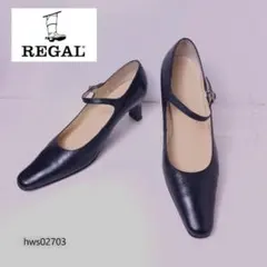 リーガル REGAL パンプス 24.5cm スクエアトゥ メリージェーン 黒のサムネイル