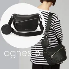現行【未使用級】agnes b. ボディバッグ ショルダーバッグ ブラック