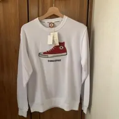 CONVERSE 赤いスニーカー刺繍 トレーナー M