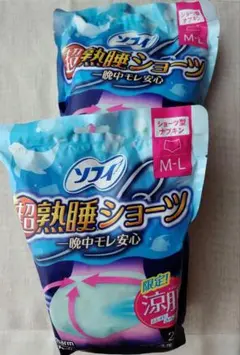ソフィ超熟睡ショーツ ショーツ型ナプキン 夏季限定涼肌M‐Ｌサイズ　２個入×２Ｐのサムネイル