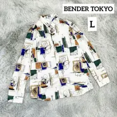 【ベンダートウキョウ】長袖シャツ (Ｌ) 総柄 プリント オシャレ レトロのサムネイル