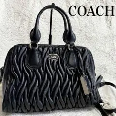 美品 COACH コーチ マディソン キルティング 2way ハンドバッグ 黒