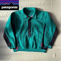 90s USA製 パタゴニア シェルドシンチラジャケット ハーフジップ XL