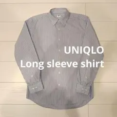 UNIQLO エクストラファインコットンブロードストライプシャツ ブルー
