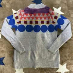 marimekkoマリメッコカラフル○△□ハイネックカーディガン