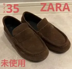 ZARA】スプリットスエード ペニーストラップ ローファー 36 - メルカリ