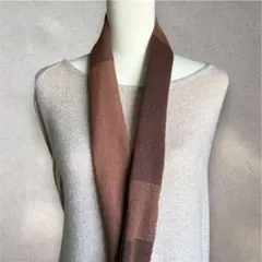 【ハンドメイド】手織り　綿　ブラウン　ミニストール