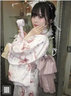 花柄浴衣・帯セット 3点セット