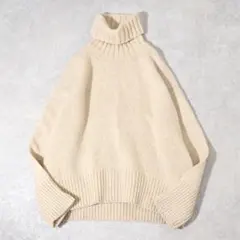 GALERIE VIE ファインウール ハイネックプルオーバー ベージュ S