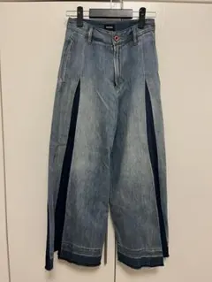 ディーゼル　サイドスリットワイドレッグデニムパンツ