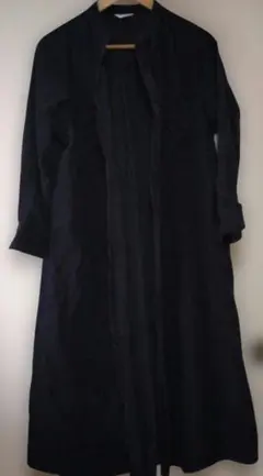 ロングシャツワンピース ネイビー色　フリーサイズ