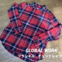 グローバルワーク　フランネルシャツ　チェックシャツ　長袖　シャツ　トップス