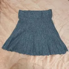 ZARA ニットフレアミニスカート グレー M