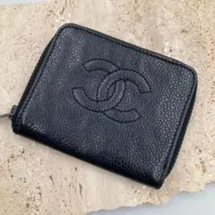 ！美品！　CHANEL シャネル　コインケース　キャビアスキン　ブラック　95A