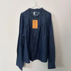 H&M デニムフリル長袖シャツ Mサイズ　新品未使用