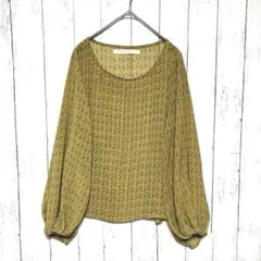 レイカズン 花柄 長袖ブラウス シアーブラウス バルーンスリーブ 春夏