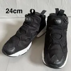 【リーボック】インスタポンプフューリー　24cm 黒　スニーカー　厚底