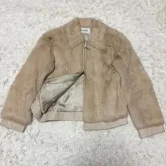 インゲボルグ　ラビットファー　レザージャケット　ラムレザー　ダブルジップ　ロゴ