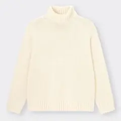 オフホワイト　タートルネックニット Mサイズ