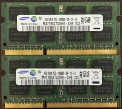 SAMSUNG PC3-10600S 4GB×2枚 SO-DIMM DDR3 ③