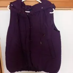 as know as フード付き ダウンベスト パープル
