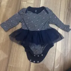 babyGAP ボーダー ハート柄 チュール ロンパース