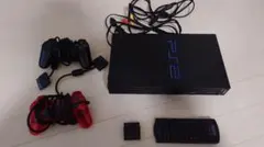 PS2本体 SCPH-30000ブラック コントローラ2個 DVDリモコン