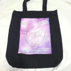 ディズニー　ミッキー&ミニー　ファスナー付きトートバッグ　ブラック　A4サイズ