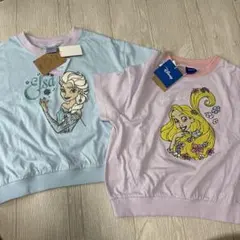 新品　タグ付き　120サイズ　半袖　Tシャツ　ラプンツェル　エルサ　2枚セットのサムネイル
