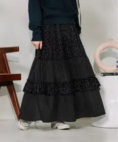 FREAK'S STORE ドットコンビ ティアードスカート