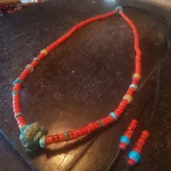 WS   インディアンジュエリー  ビーズネックレス  ハンドメイド