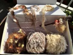 秋限定　ファンシーヤーン☆素材糸☆毛糸 3色セット【約2~3メートル × 3点】