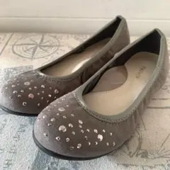 velikoko パンプス　日本製　ビジュー付きバレエシューズ　フラットシューズ