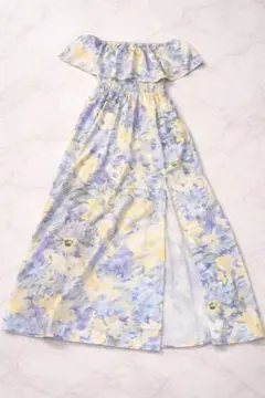 【一度のみの使用】SHEIN オフショルダースリットロングワンピース