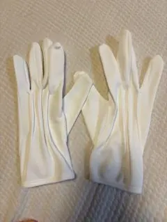 ウェディング用ホワイトグローブ チーフ付き