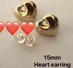 K18 オープンハート型イヤリング2.48g イエローゴールド15mm